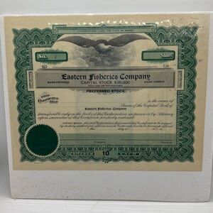 Vintage Ephemeral Office or Man Cave Decor Green Preferred Certificate Wall Art